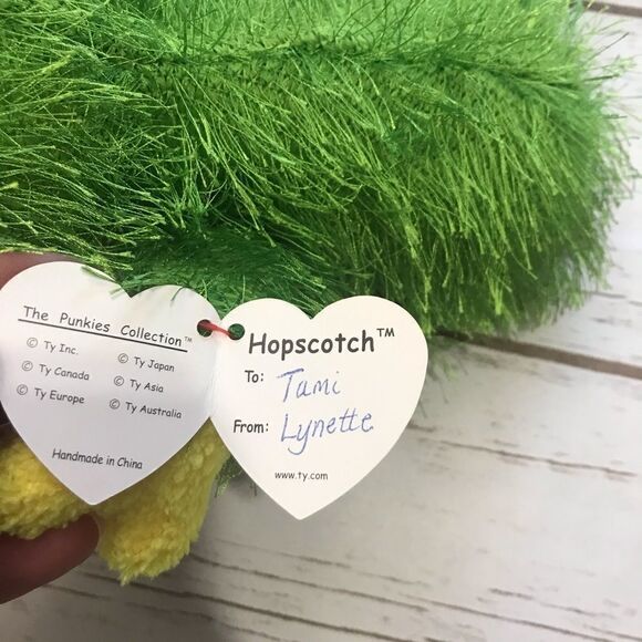 DELETING SOON TY BEANIE PUNKIES HOPSCOTCH GREEN FROG RETIRED - Picture 2 of 11